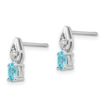 Load image into Gallery viewer, 14K White Gold Blue Topaz Diamond Earrings
