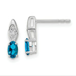 Load image into Gallery viewer, 14K White Gold Blue Topaz Diamond Earrings
