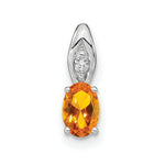 Load image into Gallery viewer, 14K White Gold 1/3-Carat Oval Citrine Diamond Pendant
