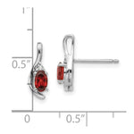 Load image into Gallery viewer, 14K White Gold Garnet Diamond Earrings
