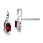 Load image into Gallery viewer, 14K White Gold Garnet Diamond Earrings
