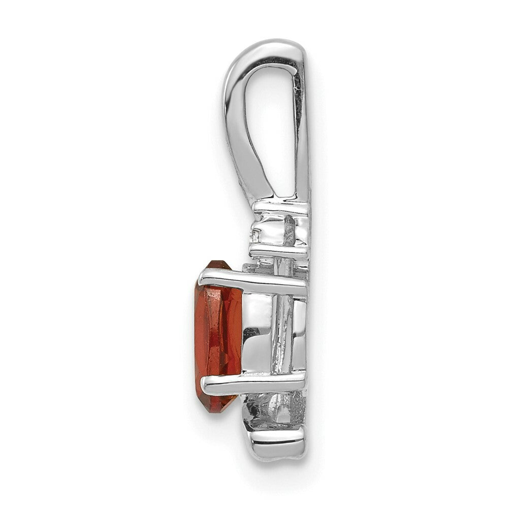 14K White Gold 0.58-Carat Oval Garnet Diamond Pendant