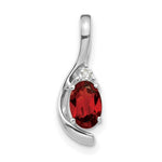 Load image into Gallery viewer, 14K White Gold 0.58-Carat Oval Garnet Diamond Pendant

