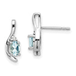 Load image into Gallery viewer, 14K White Gold Aquamarine Diamond Earrings
