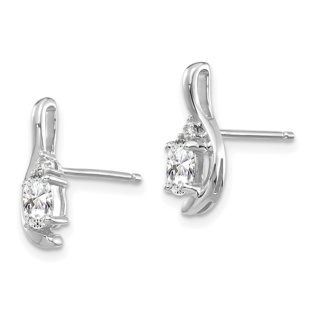 14K White Gold White Topaz Diamond Earrings
