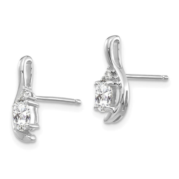 14K White Gold White Topaz Diamond Earrings