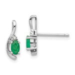 Load image into Gallery viewer, 14K White Gold Emerald Diamond Earrings
