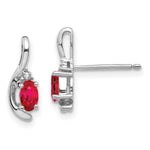 Load image into Gallery viewer, 14K White Gold Ruby Diamond Earrings
