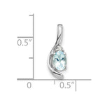 Load image into Gallery viewer, 14K White Gold 0.35-Carat Oval Aquamarine Diamond Pendant
