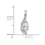 Load image into Gallery viewer, 14K White Gold 0.57-Carat Oval White Topaz Diamond Pendant
