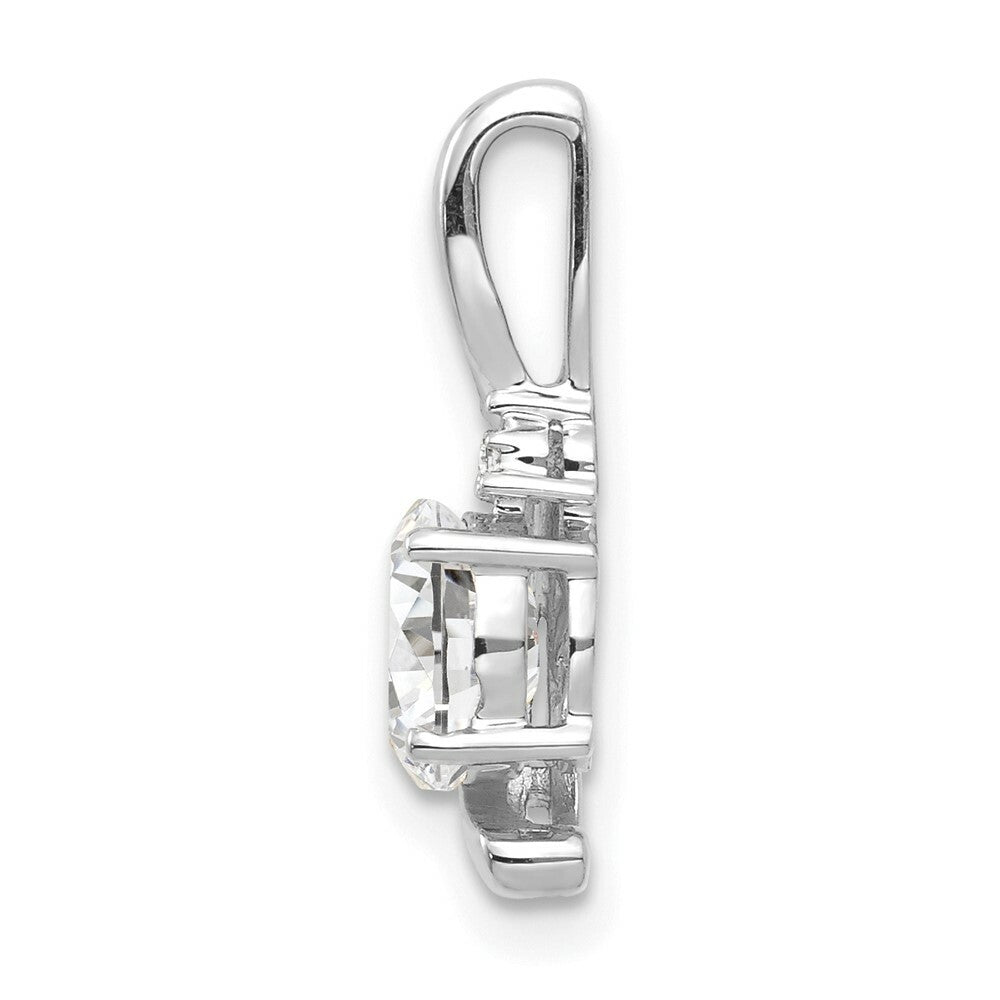 14K White Gold 0.57-Carat Oval White Topaz Diamond Pendant