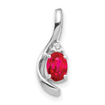 Load image into Gallery viewer, 14K White Gold 0.68-Carat Oval Ruby Diamond Pendant
