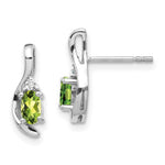 Load image into Gallery viewer, 14K White Gold Peridot Diamond Earrings
