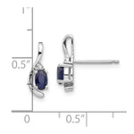 Load image into Gallery viewer, 14K White Gold Sapphire Diamond Earrings
