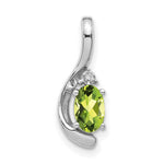 Load image into Gallery viewer, 14K White Gold 0.45-Carat Oval Peridot Diamond Pendant

