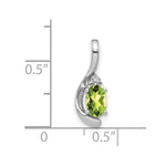 Load image into Gallery viewer, 14K White Gold 0.45-Carat Oval Peridot Diamond Pendant
