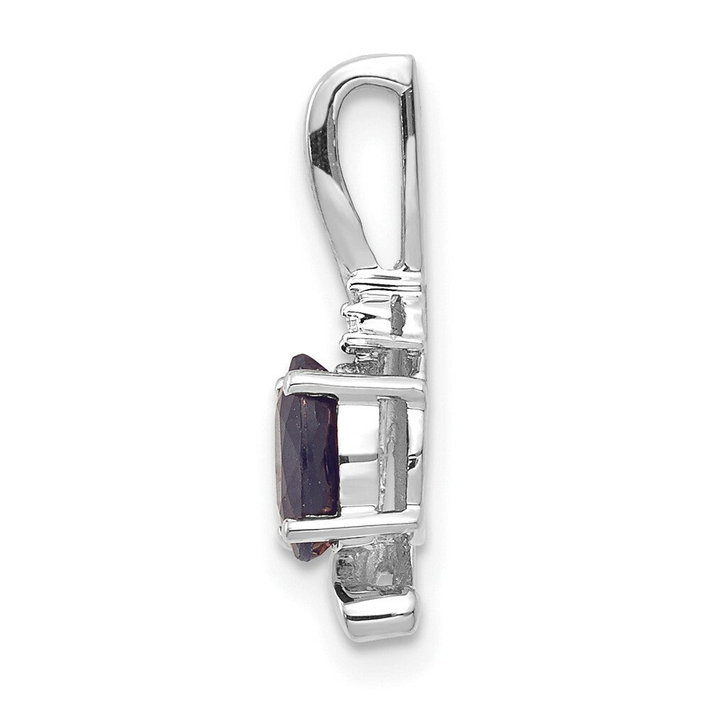 14K White Gold 0.57-Carat Oval Sapphire Diamond Pendant