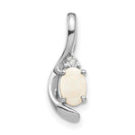 Load image into Gallery viewer, 14K White Gold 0.35-Carat Oval Opal Diamond Pendant
