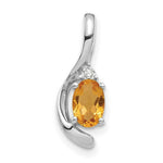 Load image into Gallery viewer, 14K White Gold 0.40-Carat Oval Citrine Diamond Pendant

