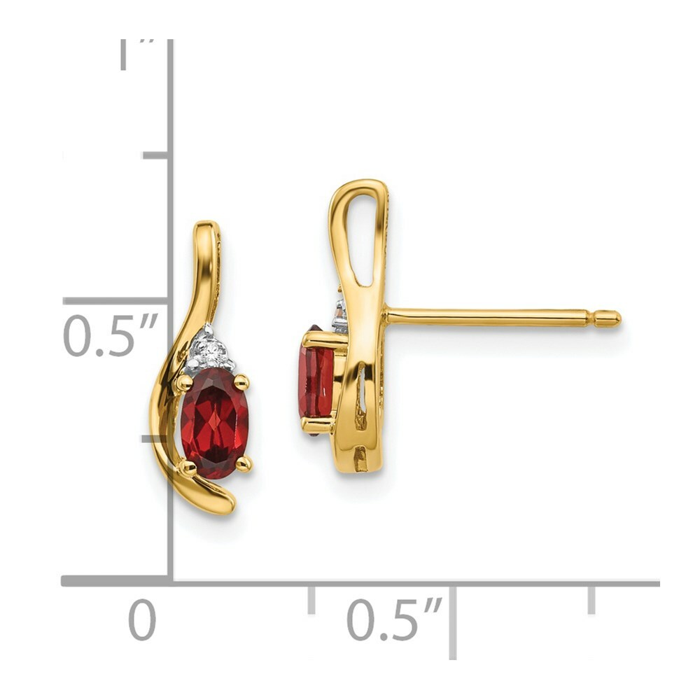 14K Diamond & Garnet Earrings