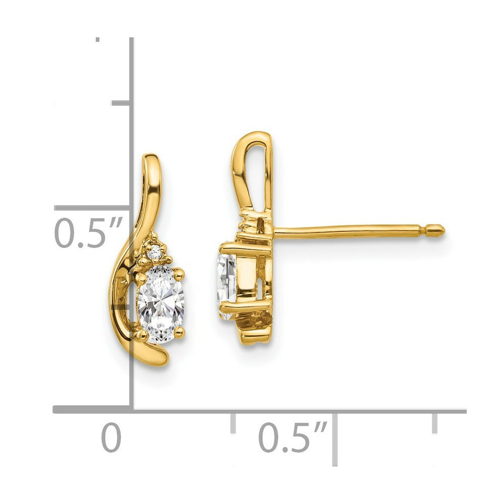 14K Diamond & White Topaz Earrings