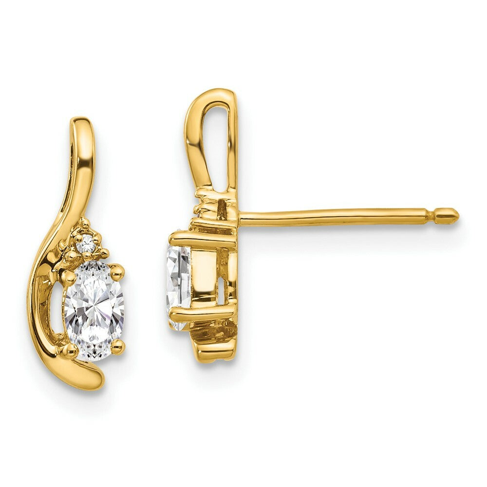 14K Diamond & White Topaz Earrings