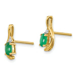 Load image into Gallery viewer, 14K Diamond &amp; Emerald Earrings
