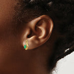 Load image into Gallery viewer, 14K Diamond &amp; Emerald Earrings

