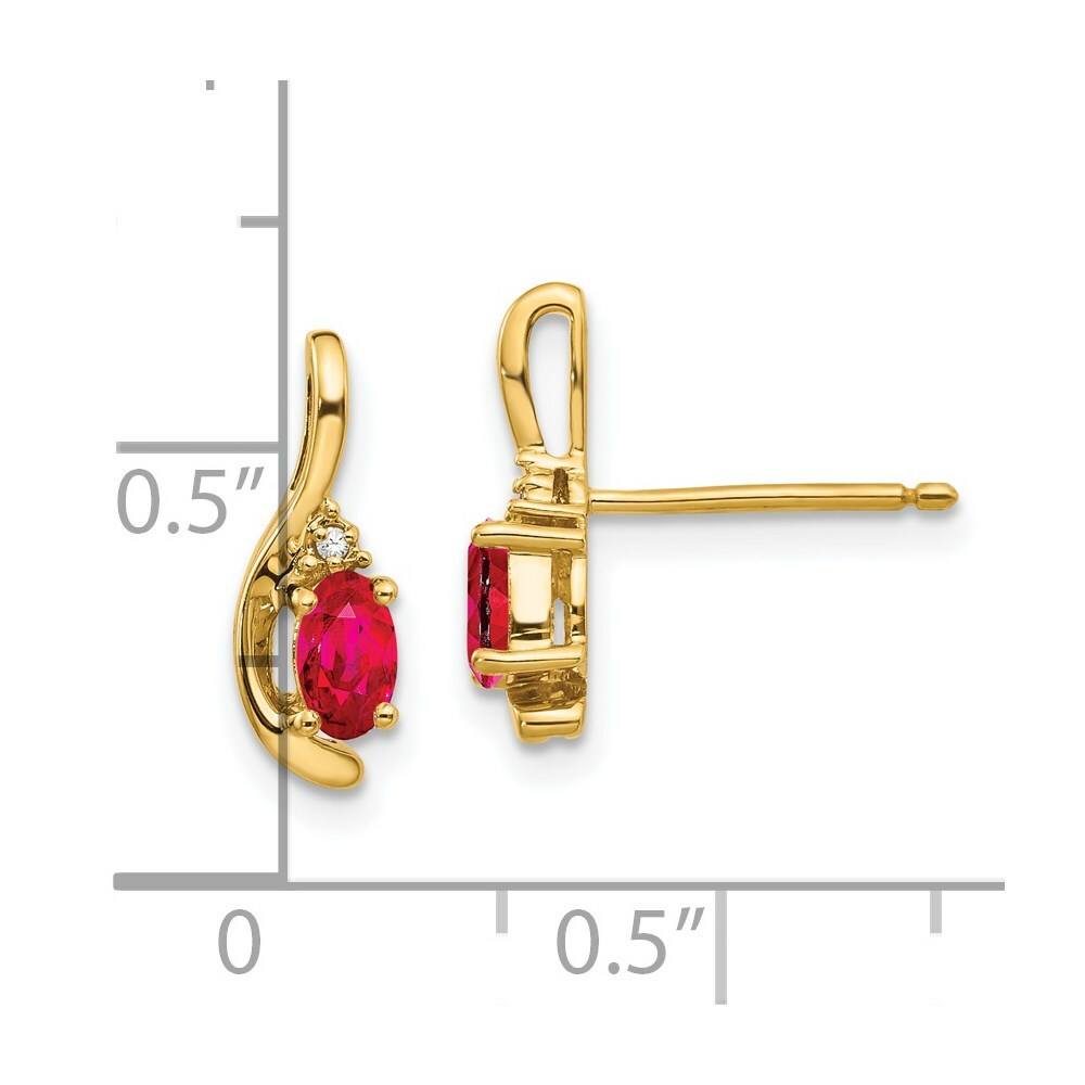 14K Diamond & Ruby Earrings