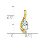 Load image into Gallery viewer, 14K Yellow Gold Diamond &amp; 0.38-Carat Oval Aquamarine Pendant
