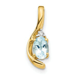 Load image into Gallery viewer, 14K Yellow Gold Diamond &amp; 0.38-Carat Oval Aquamarine Pendant
