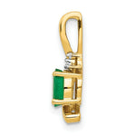 Load image into Gallery viewer, 14K Yellow Gold Diamond &amp; 0.37-Carat Oval Emerald Pendant
