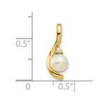 Load image into Gallery viewer, 14k Yellow Gold Diamond &amp; Freshwater Cultured Pearl Pendant
