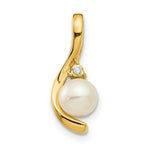 Load image into Gallery viewer, 14k Yellow Gold Diamond &amp; Freshwater Cultured Pearl Pendant

