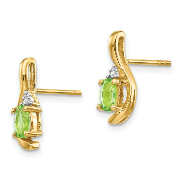 14K Diamond & Peridot Earrings
