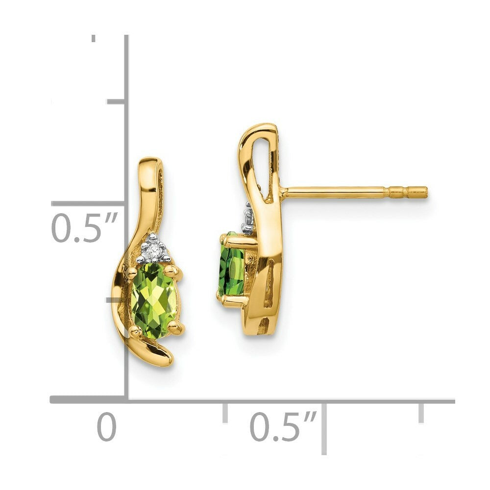 14K Diamond & Peridot Earrings