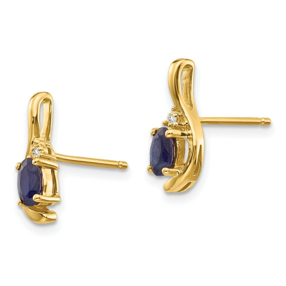 14K Diamond & Sapphire Earrings
