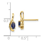 Load image into Gallery viewer, 14K Diamond &amp; Sapphire Earrings
