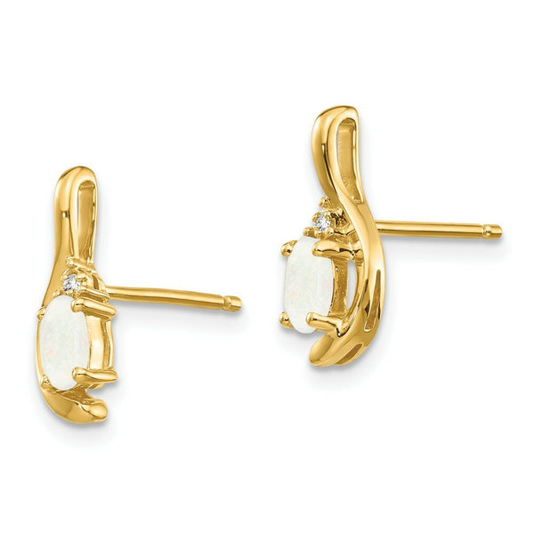 14K Diamond & Opal Earrings