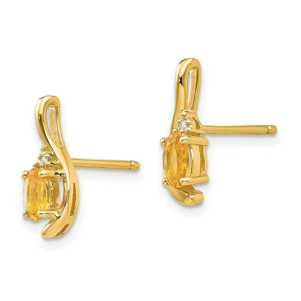 14K Diamond & Citrine Earrings