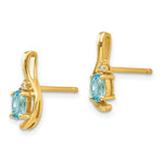 Load image into Gallery viewer, 14K Diamond &amp; Blue Topaz Earrings
