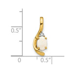 Load image into Gallery viewer, 14K Yellow Gold Diamond &amp; 0.28-Carat Oval Opal Pendant
