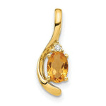 Load image into Gallery viewer, 14K Yellow Gold Diamond &amp; 0.35-Carat Oval Citrine Pendant
