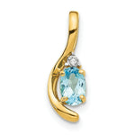 Load image into Gallery viewer, 14K Yellow Gold Diamond &amp; 0.57-Carat Oval Blue Topaz Pendant
