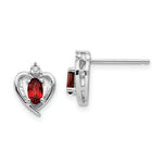 Load image into Gallery viewer, 14K White Gold Garnet Diamond Earrings
