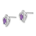 Load image into Gallery viewer, 14K White Gold 0.46-Carat tw Amethyst and Diamond accent Earrings
