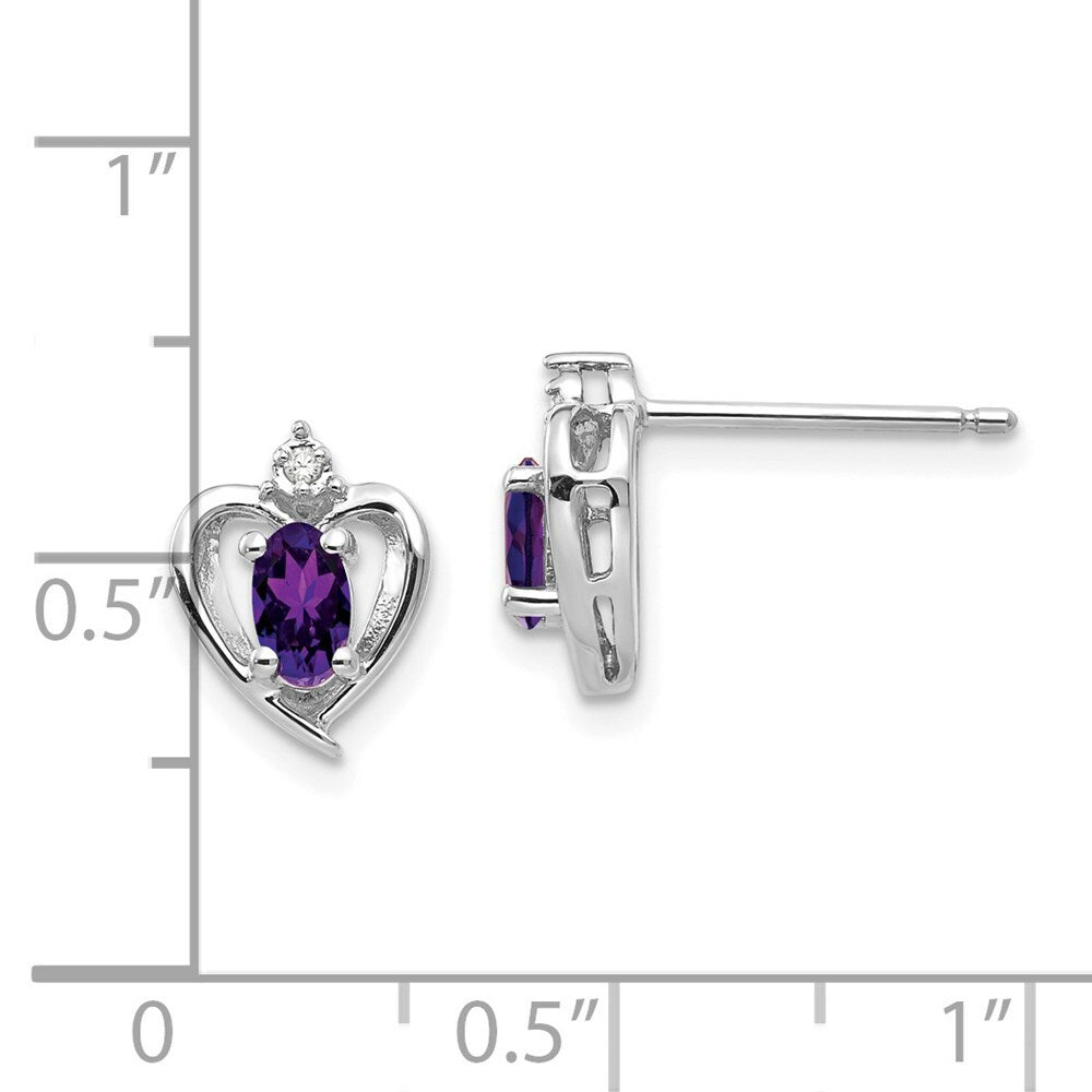 14K White Gold 0.46-Carat tw Amethyst and Diamond accent Earrings