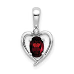 Load image into Gallery viewer, 14K White Gold 0.58-Carat Oval Garnet Diamond Pendant

