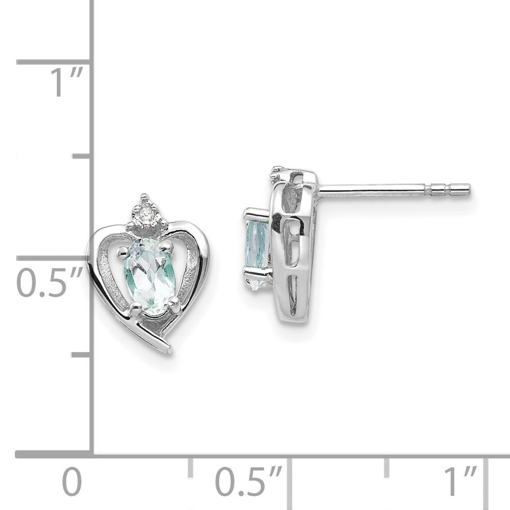 14K White Gold Aquamarine Diamond Earrings