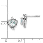 Load image into Gallery viewer, 14K White Gold Aquamarine Diamond Earrings
